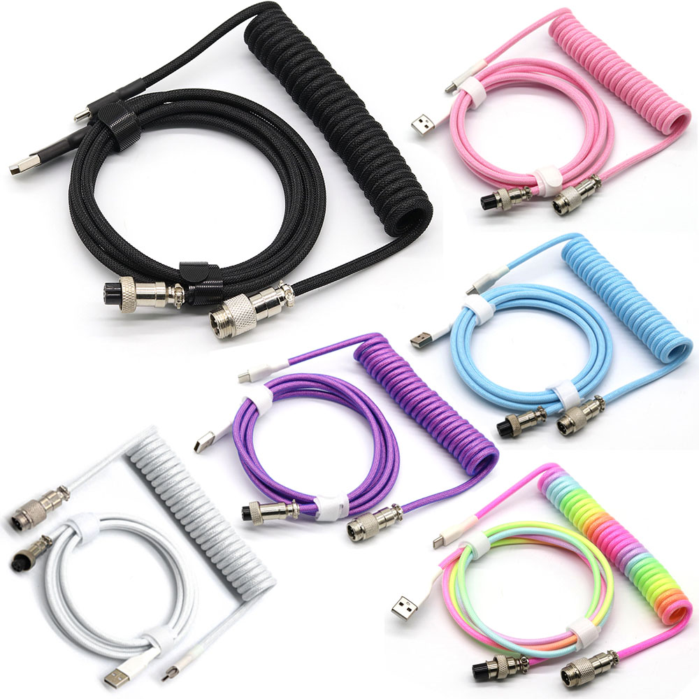Gaming Keyboard Type C - Mechanical Keyboard Coiled Cable Wire Type