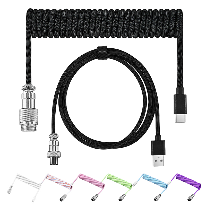 Gaming Keyboard Type C - Coiled Mechanical Keyboard Cable Type-C to