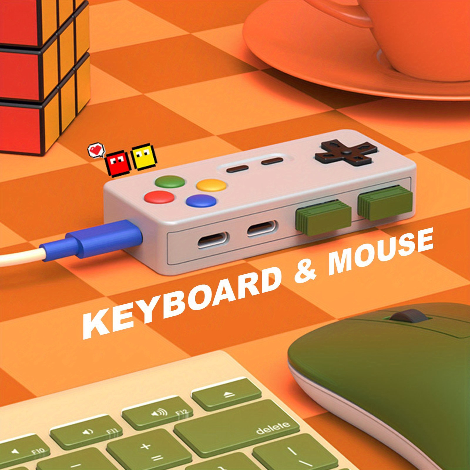 1PC Cartoon USB C Extension Ad - Gaming Keyboard Type C ulasan dan harga