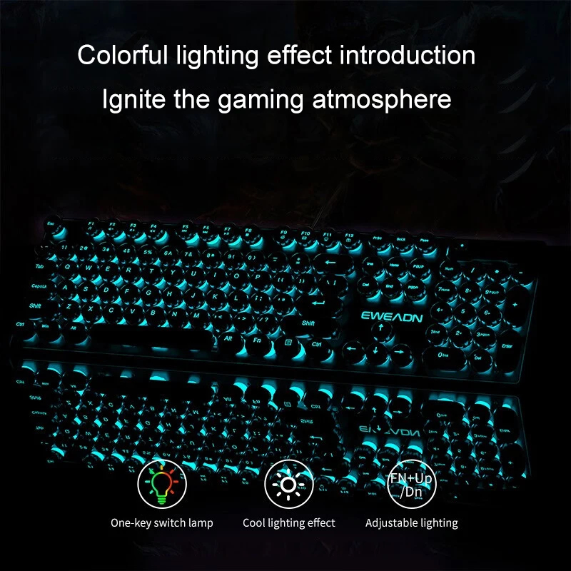 Retro Punk Mechanical Feel Key - Gaming Keyboard No Rgb ulasan dan harga
