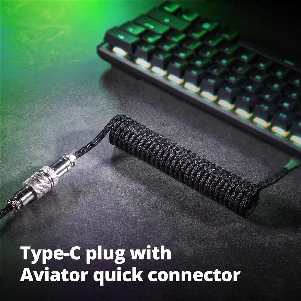 Mechanical Keyboard Coiled Cab - Gaming Keyboard Type C ulasan dan harga