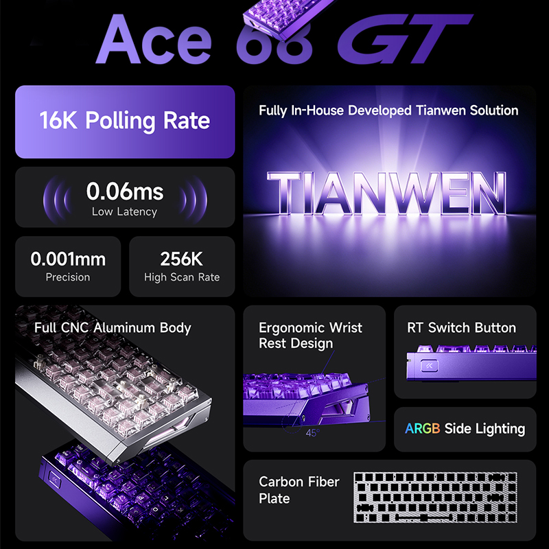 MCHOSE Ace 68 GT Aluminum Allo - Gaming Keyboard Type C ulasan dan harga