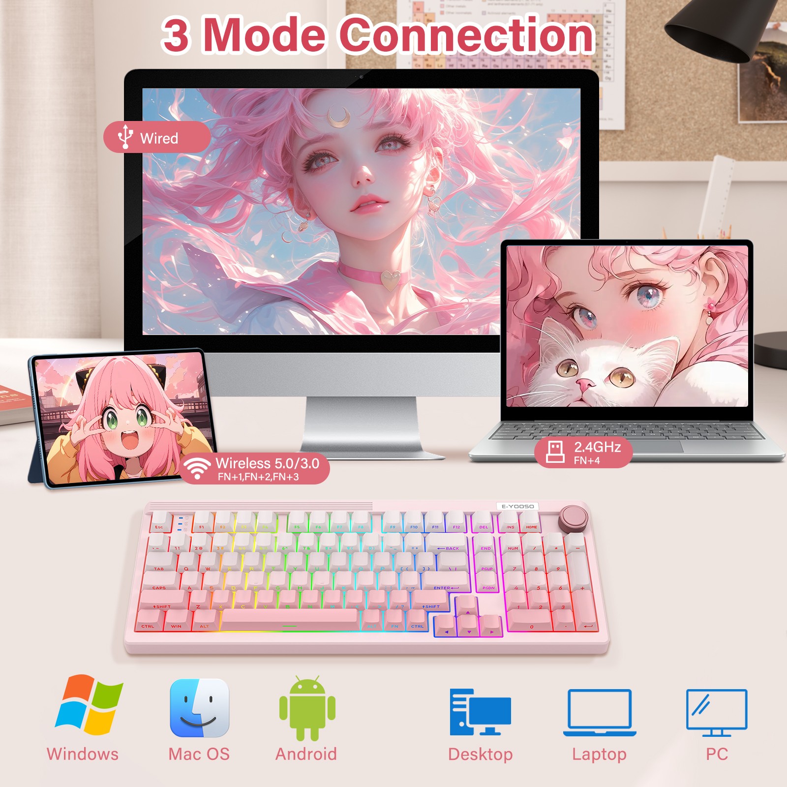 E-YOOSO 98 Keys Mechanical Key - Gaming Keyboard E Yooso ulasan dan harga