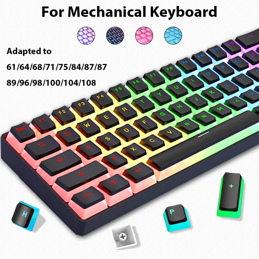 129 Keys Pudding Keycaps PBT D - Gaming Keyboard No Rgb ulasan dan harga