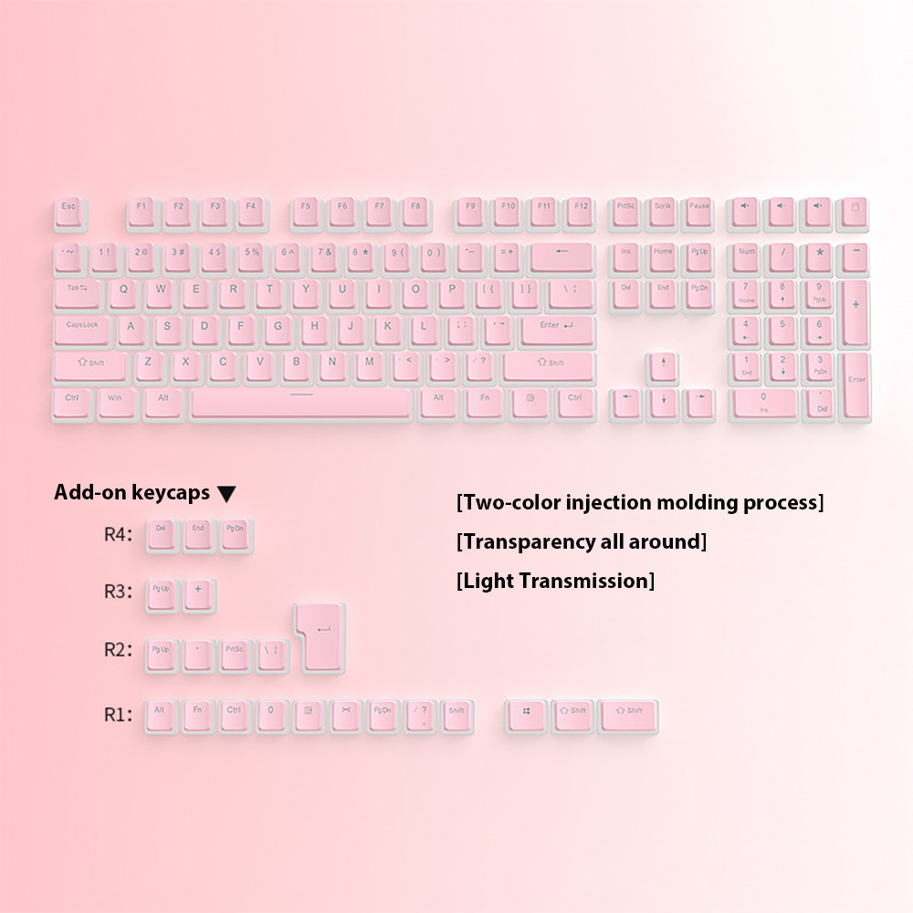 129 Keys Pudding Keycaps PBT D - Gaming Keyboard No Rgb ulasan dan harga