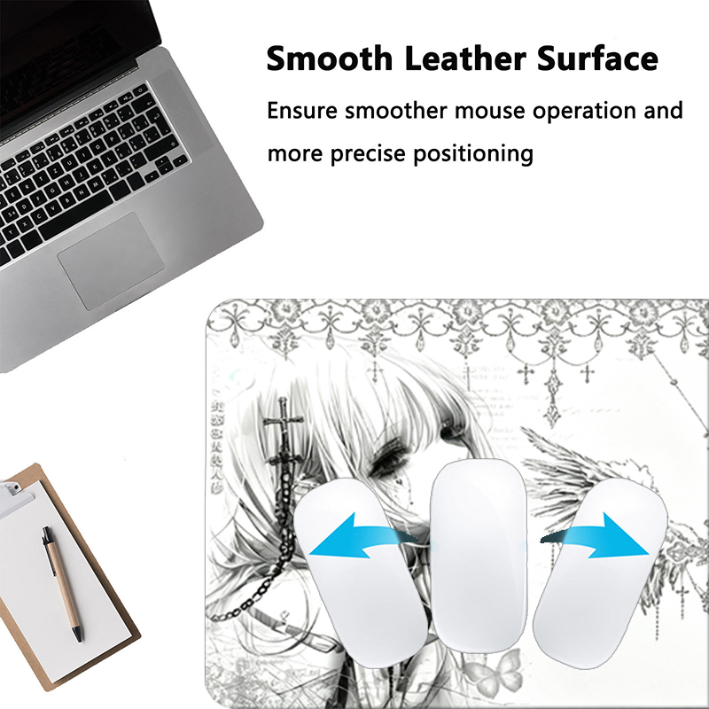 Leather Mousepad Black White A - Gaming Keyboard Esports ulasan dan harga